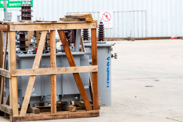 Transformer On The Concrete Floor.